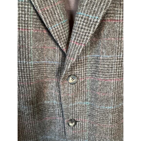 VTG 70s C&R Clothiers Mens Sz 48 Wool Plaid Blazer Sport Coat Union Made USA - Picture 6 of 15